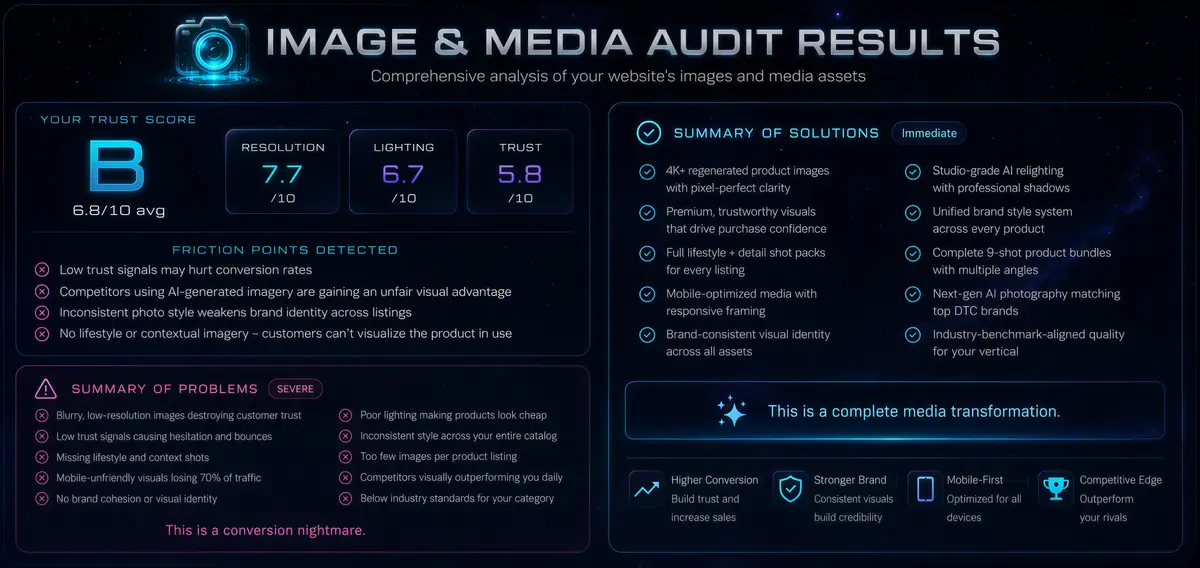Example image and media audit results report
