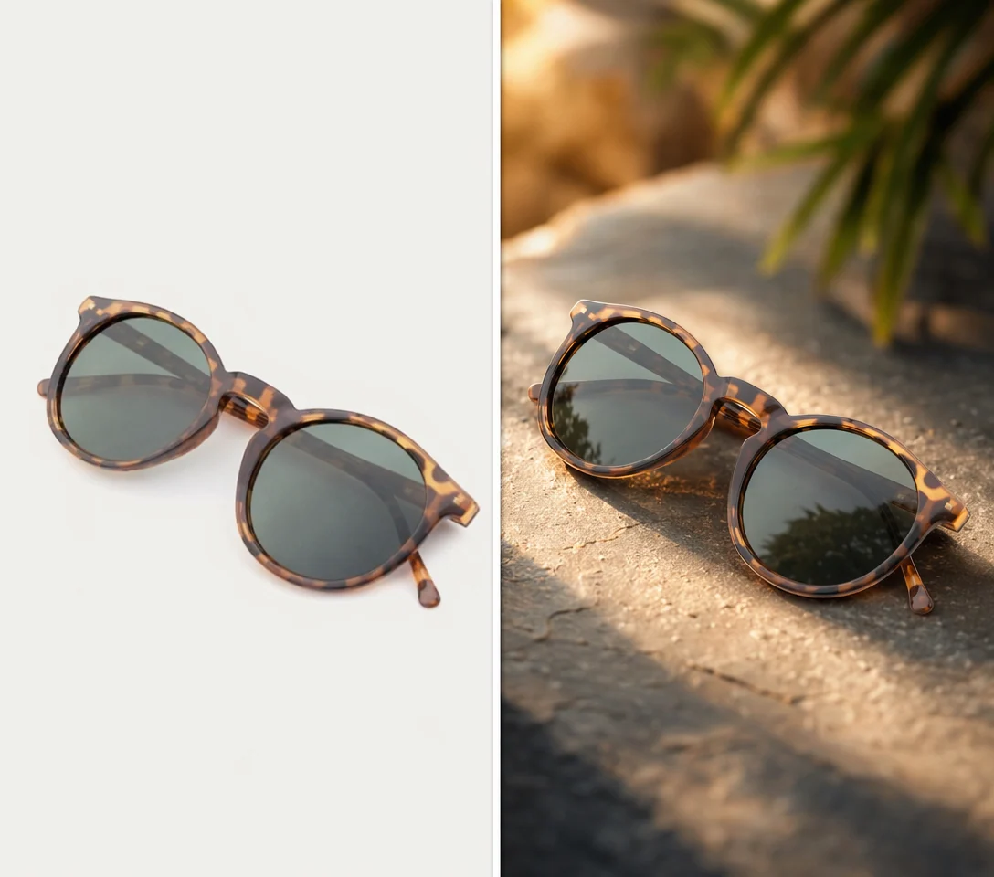 Before / after sunglasses output